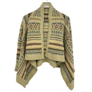 Sleeping on Snow Anthropologie XS Set Free Fair Isle Open Front Cardigan Sweater